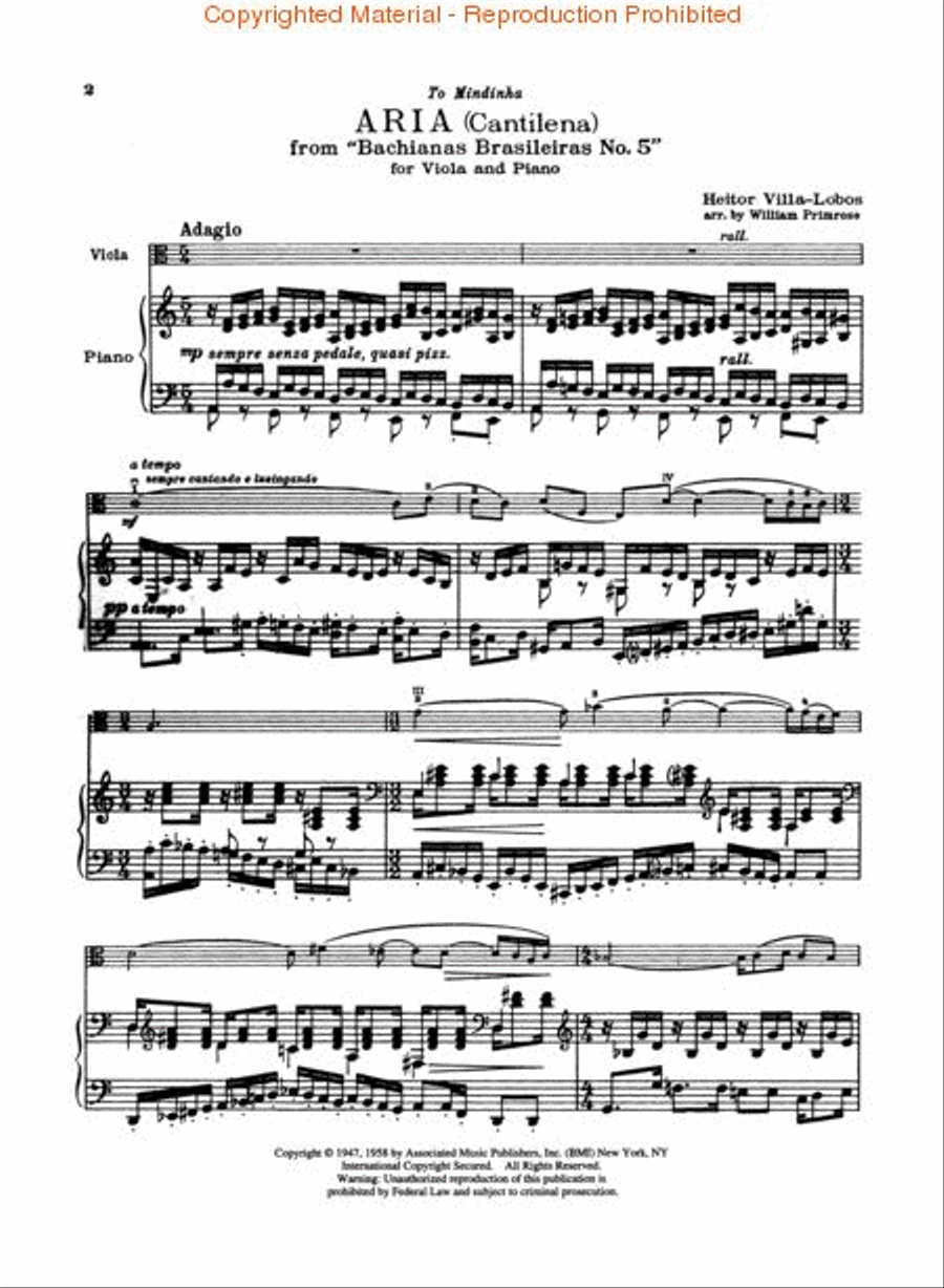 Aria (Cantilena) - Viola And Piano Cello scores gallery preview page 2
