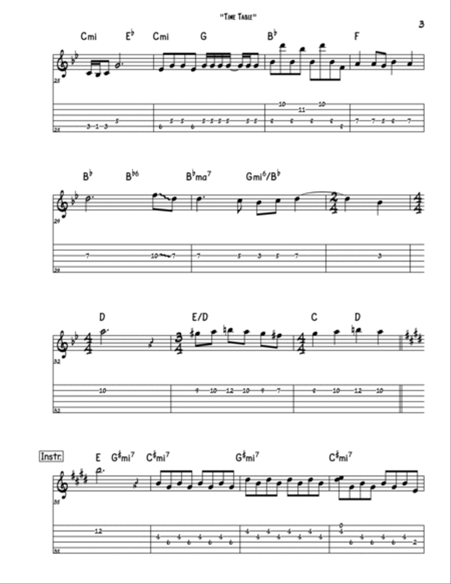 Time Table Guitar Tablature scores gallery preview page 3