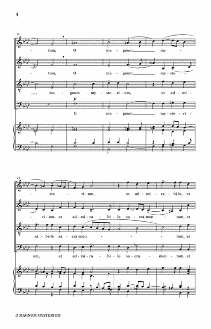 O Magnum Mysterium 4-Part scores gallery preview page 3