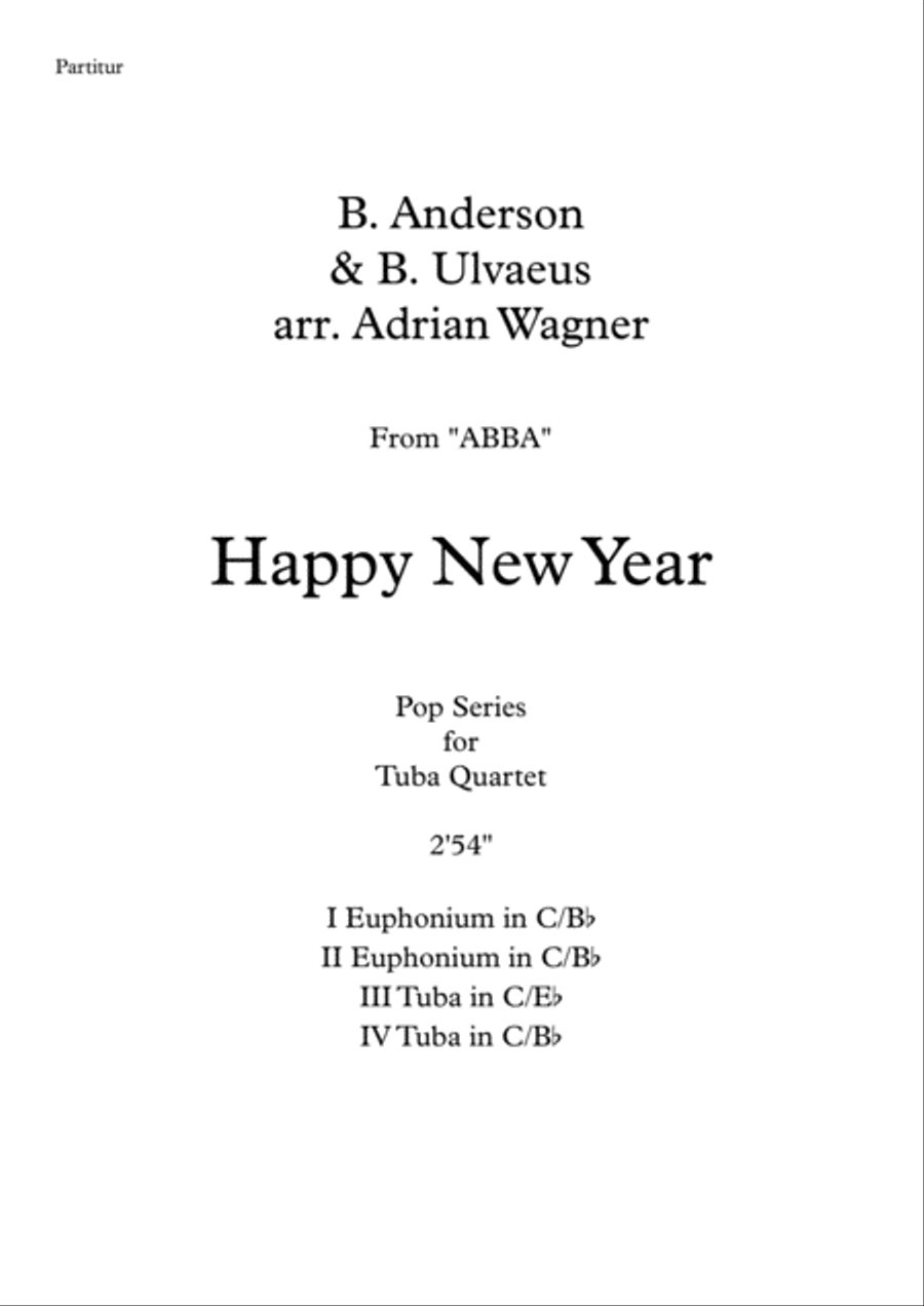 Happy New Year Brass Quartet scores gallery preview page 2