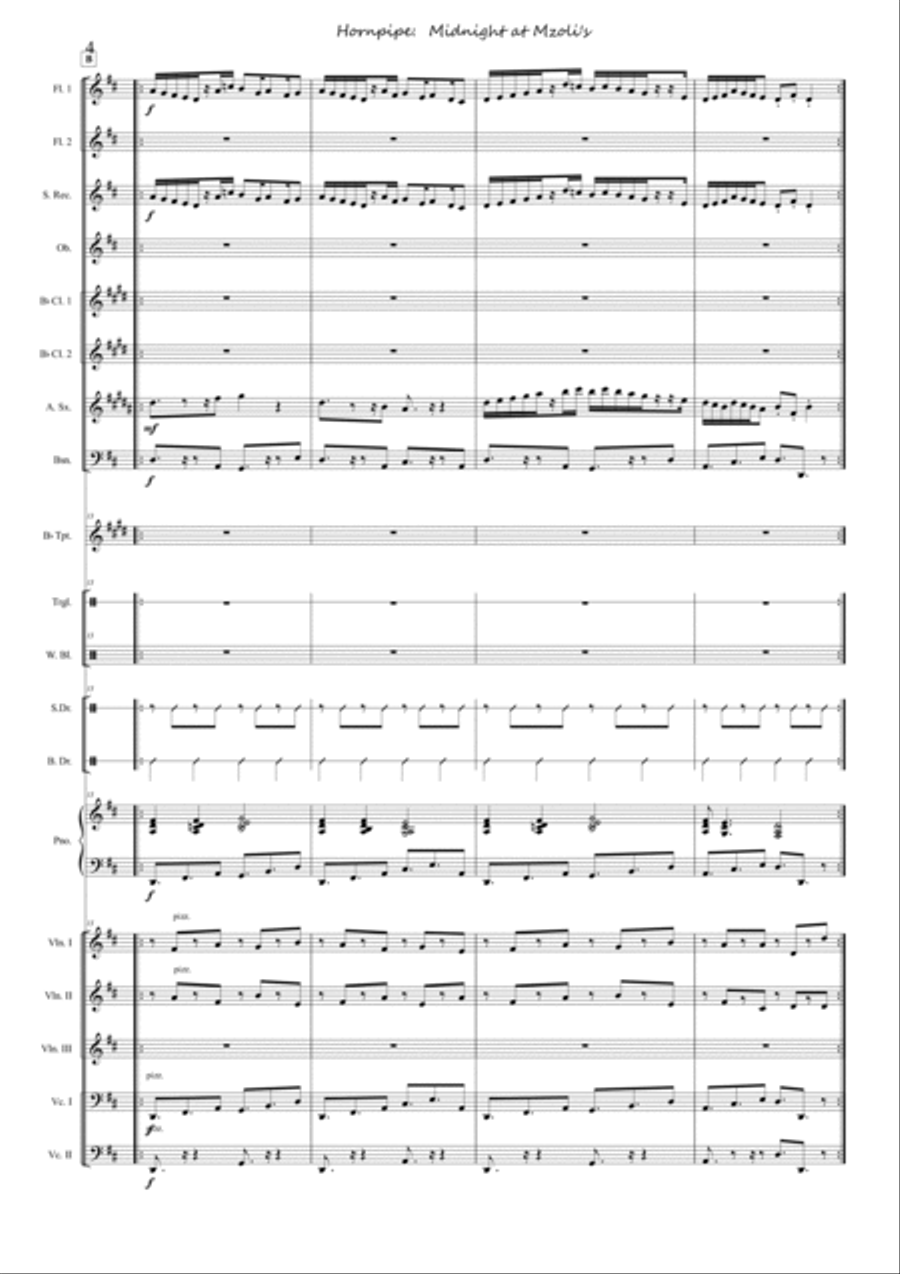 Suite, Sweet Cape Town - 7 Hornpipe Midnight at Mzoli's Concert Band scores gallery preview page 4