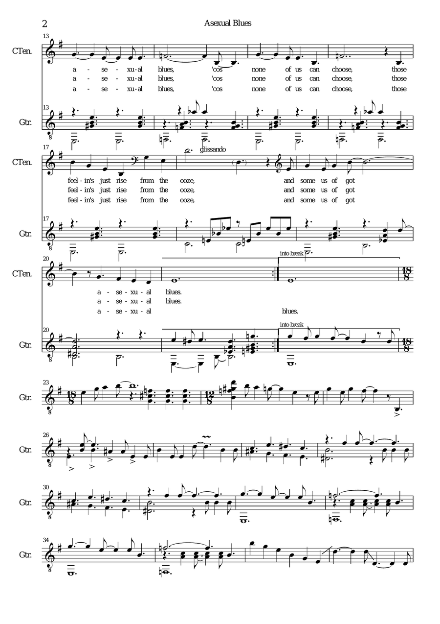 Asexual Blues - alto and guitar Vocal Duet scores gallery preview page 2