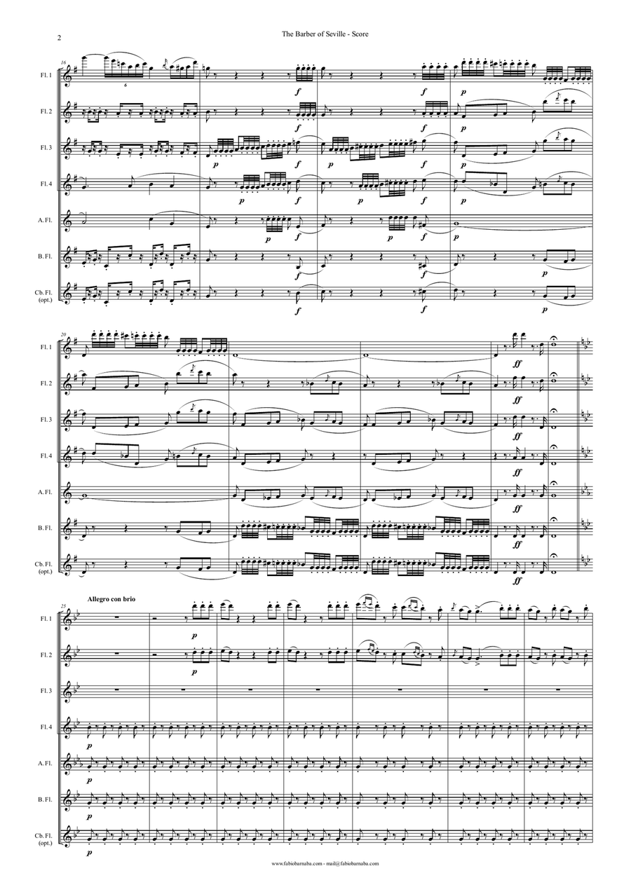 The Barber of Seville - Overture for Flute Choir Flute Choir scores gallery preview page 3