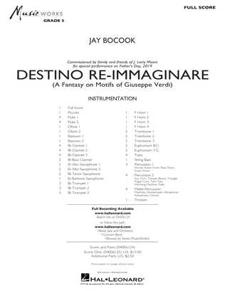 Book cover for Destino Re-Immaginare (A Fantasy on Motifs of G. Verdi) - Conductor Score (Full Score)