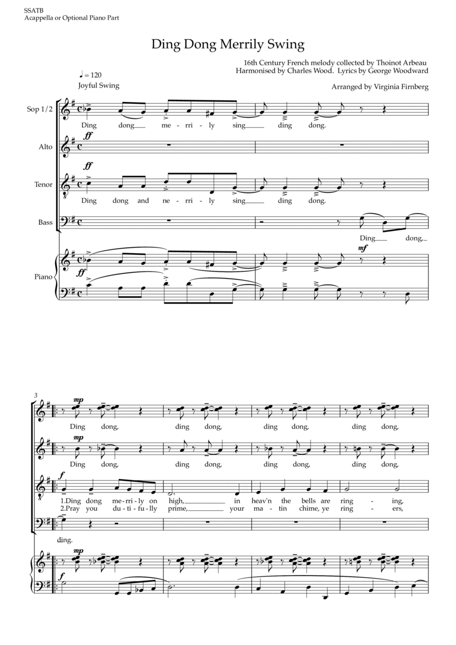Ding Dong Merrily Swing A Cappella scores gallery preview page 1