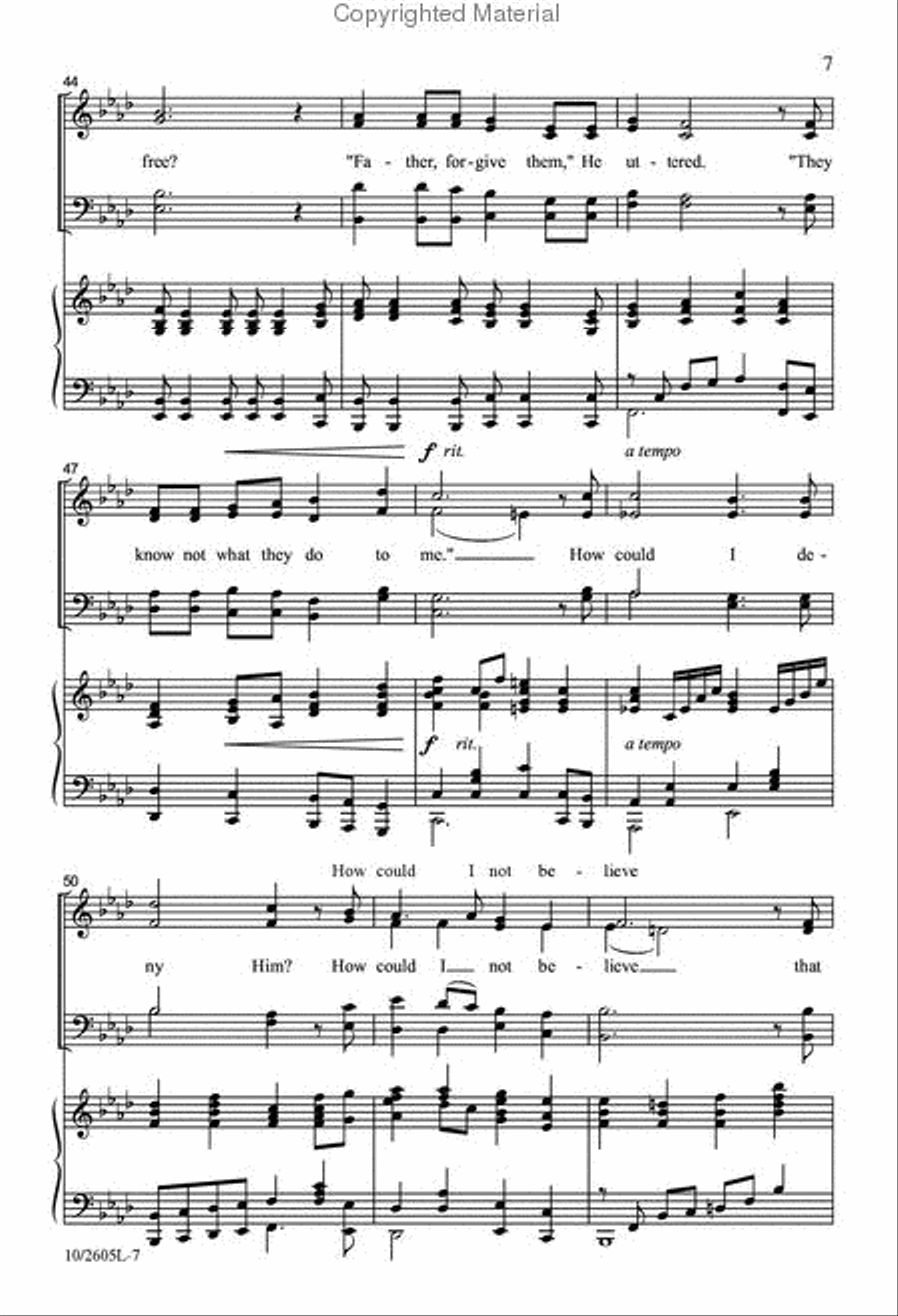 Jesus, Alone in the Garden 4-Part scores gallery preview page 7