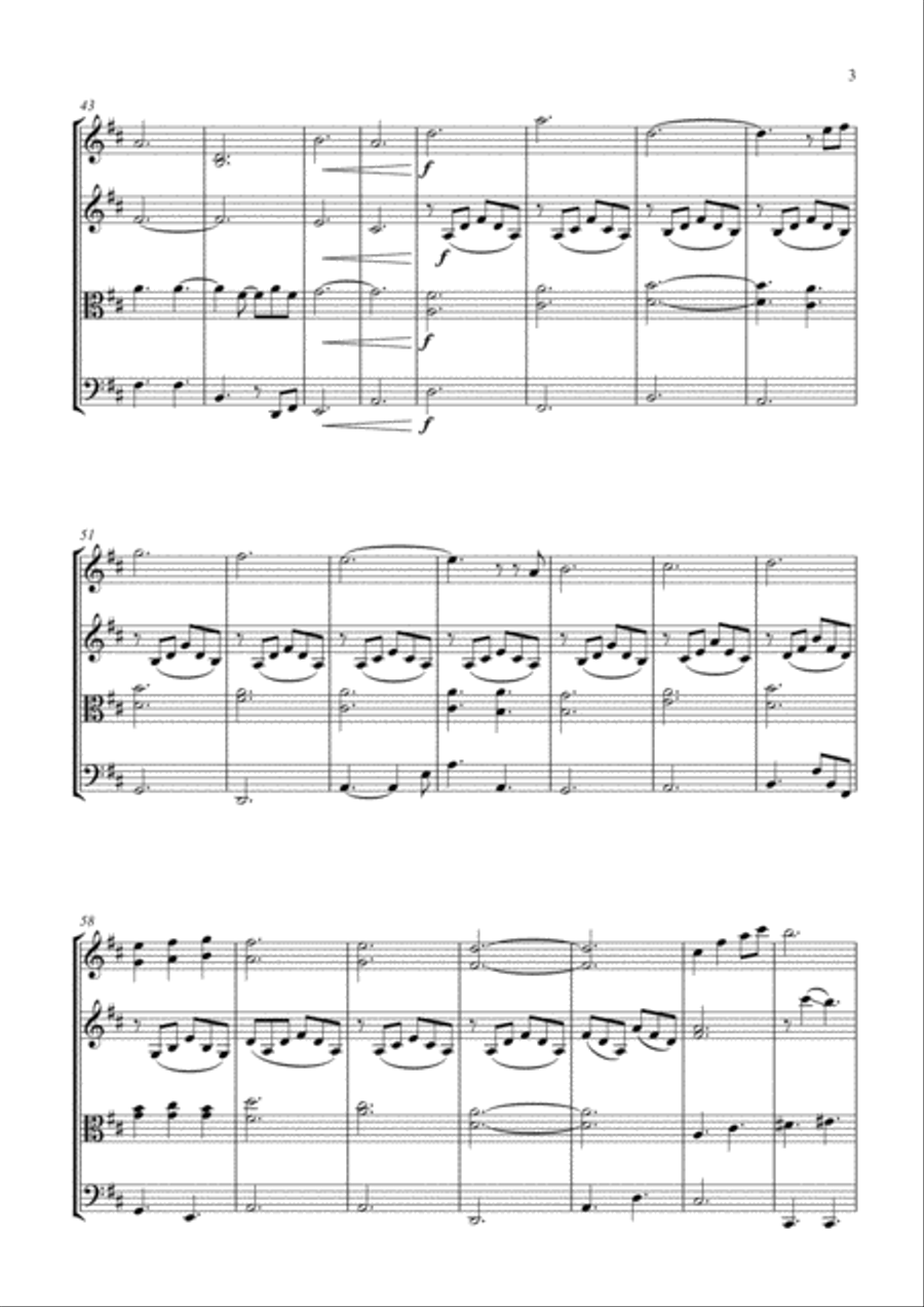 Can't Help Falling In Love String Quartet scores gallery preview page 3