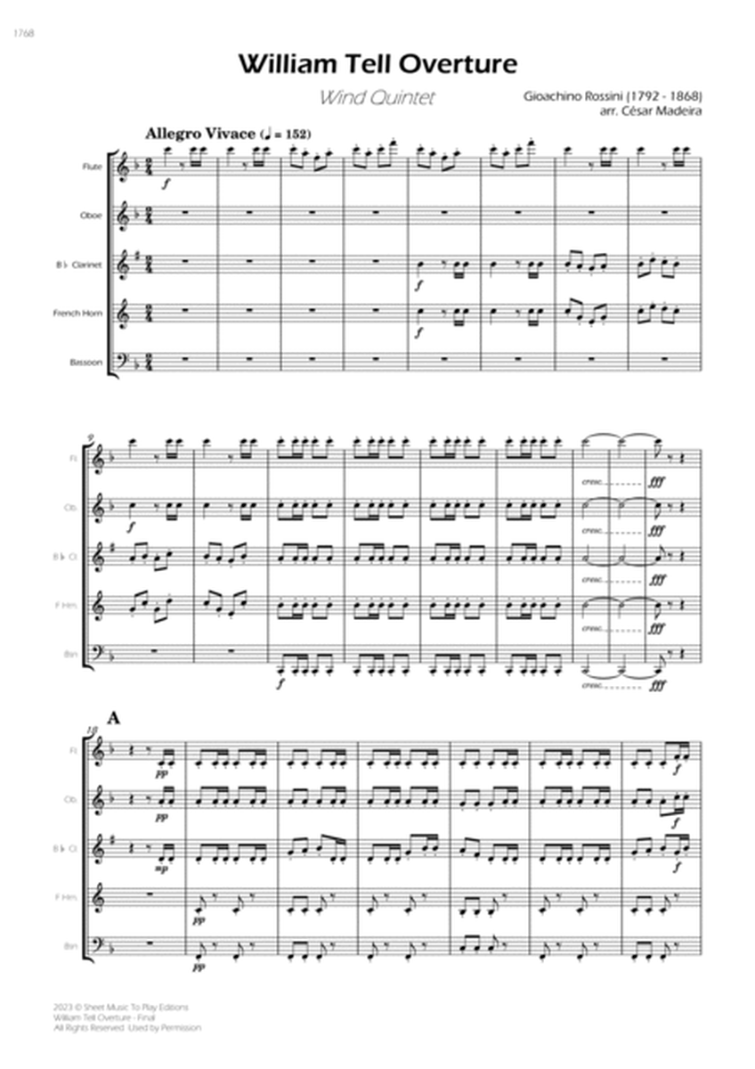 William Tell Overture - Wind Quintet (Full Score and Parts) image number null