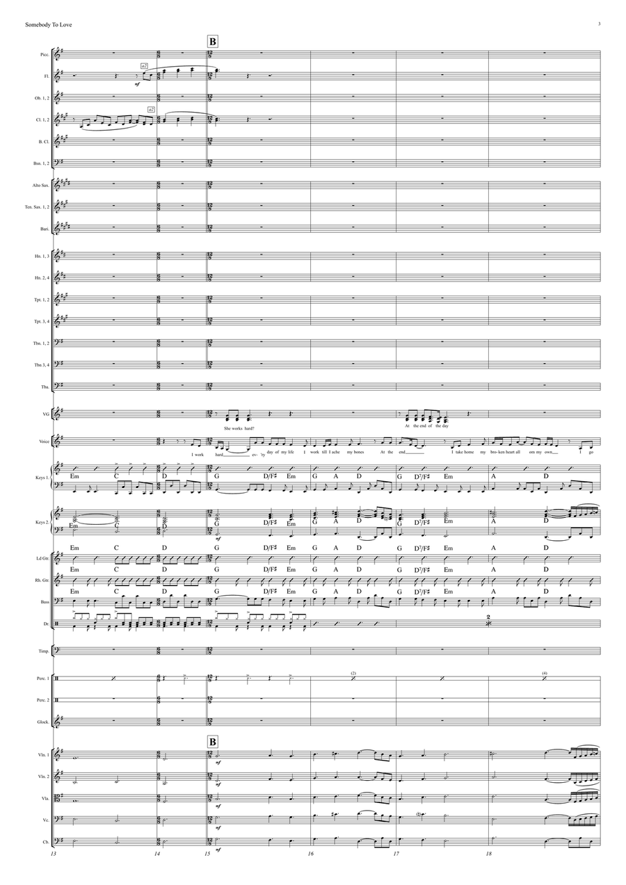 Somebody To Love Full Orchestra scores gallery preview page 3