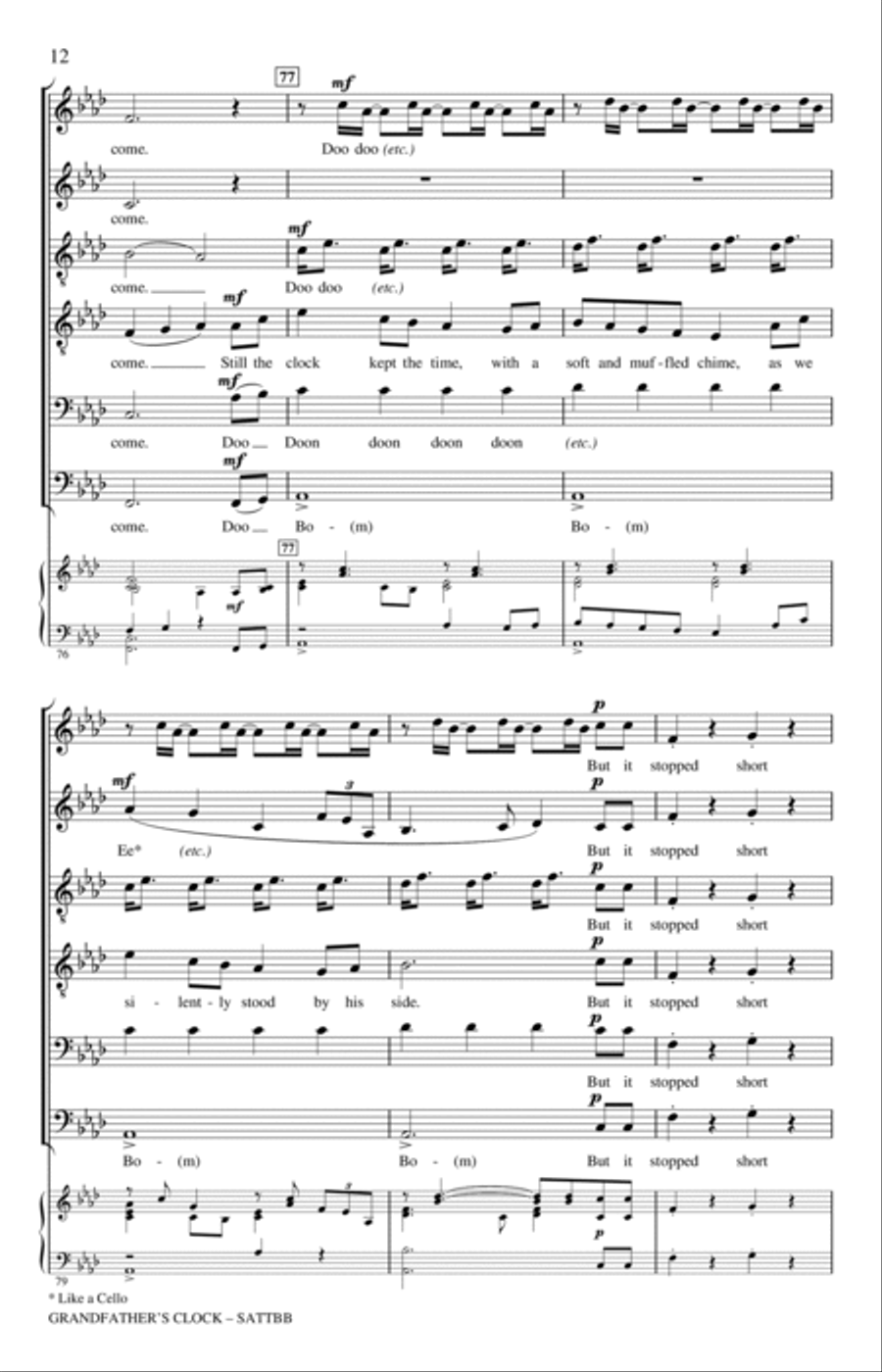 Grandfather's Clock (arr. Philip Lawson) A Cappella scores gallery preview page 11