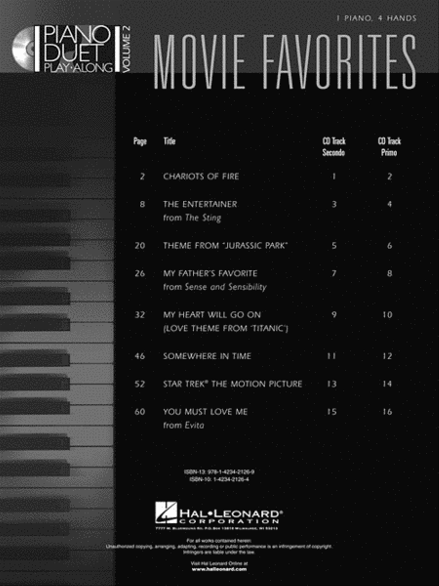 Movie Favorites Movie Favorites 1 Piano, 4-Hands scores gallery preview page 3