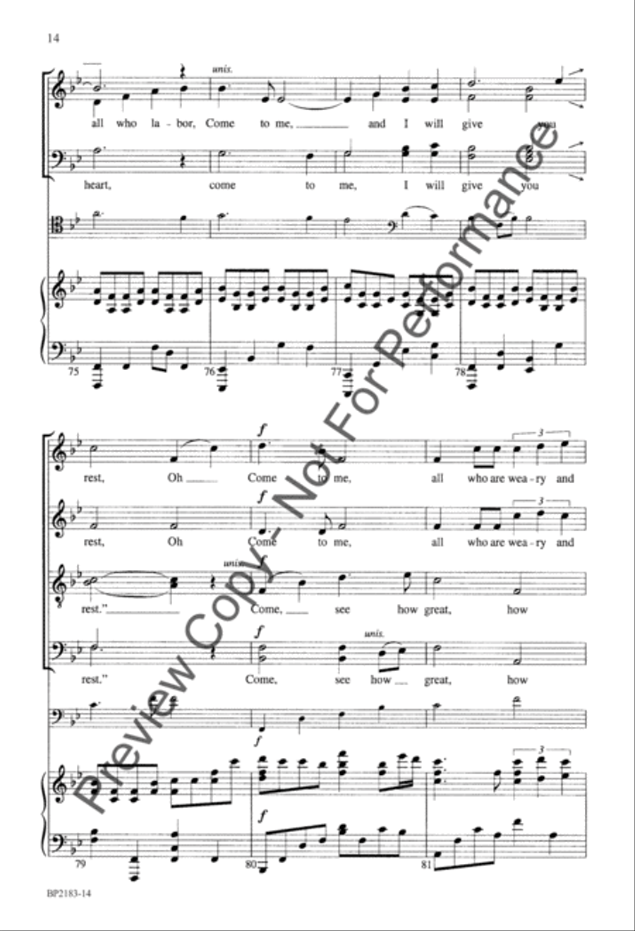 Come to Me 4-Part scores gallery preview page 15