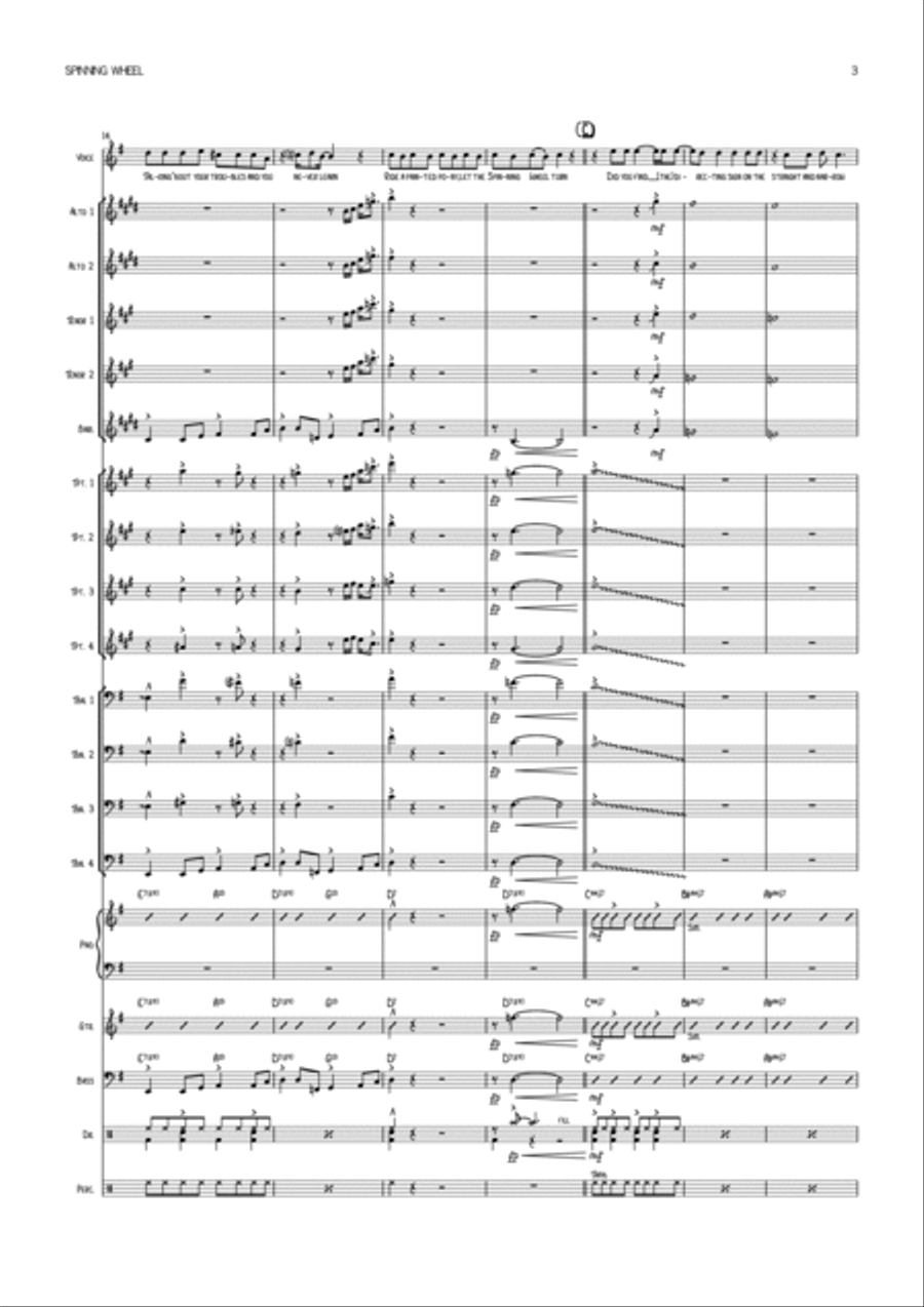 Spinning Wheel Spinning Wheel Jazz Ensemble scores gallery preview page 3