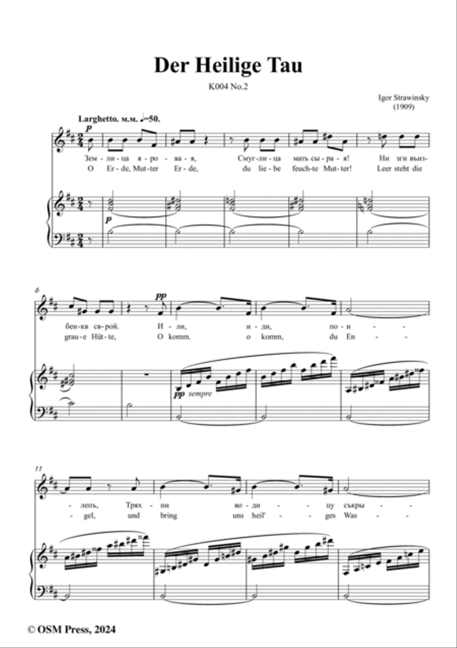 Stravinsky-Der Heilige Tau(Росянка)(1909),K004 No.2,in b minor Voice scores gallery preview page 2