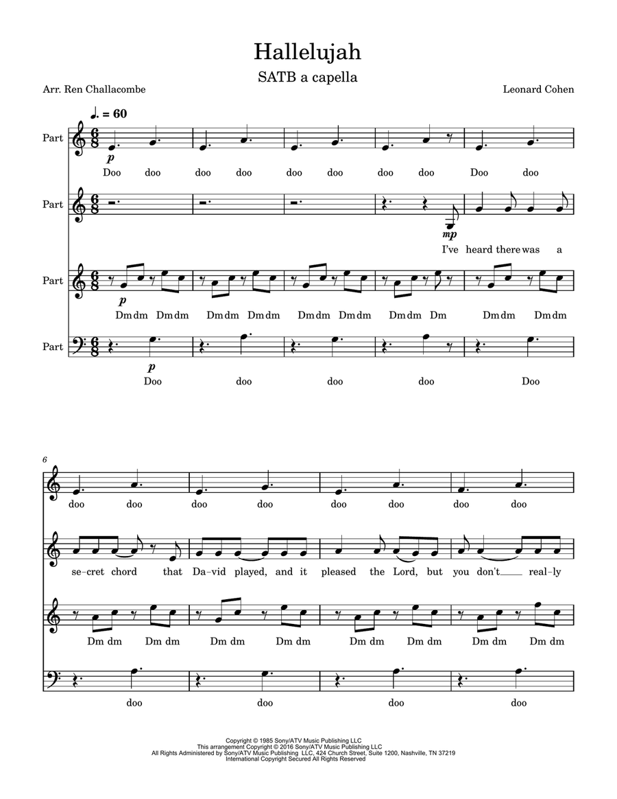 Hallelujah Hallelujah 4-Part scores gallery preview page 1