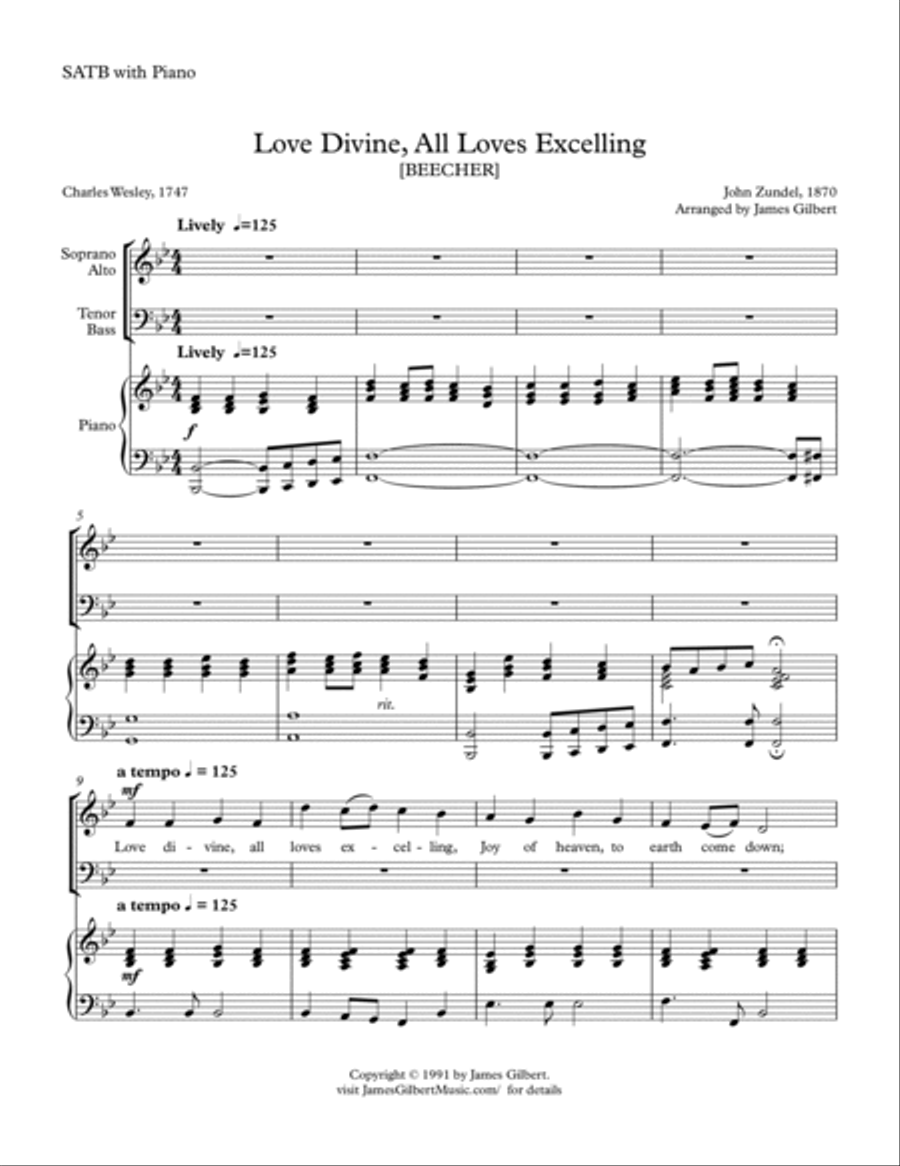 Love Divine, All Loves Excelling 4-Part scores gallery preview page 3