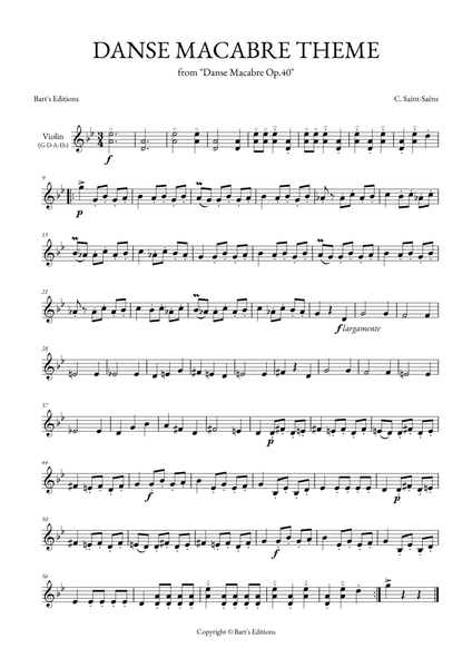 Danse Macabre Theme (for Violin) image number null