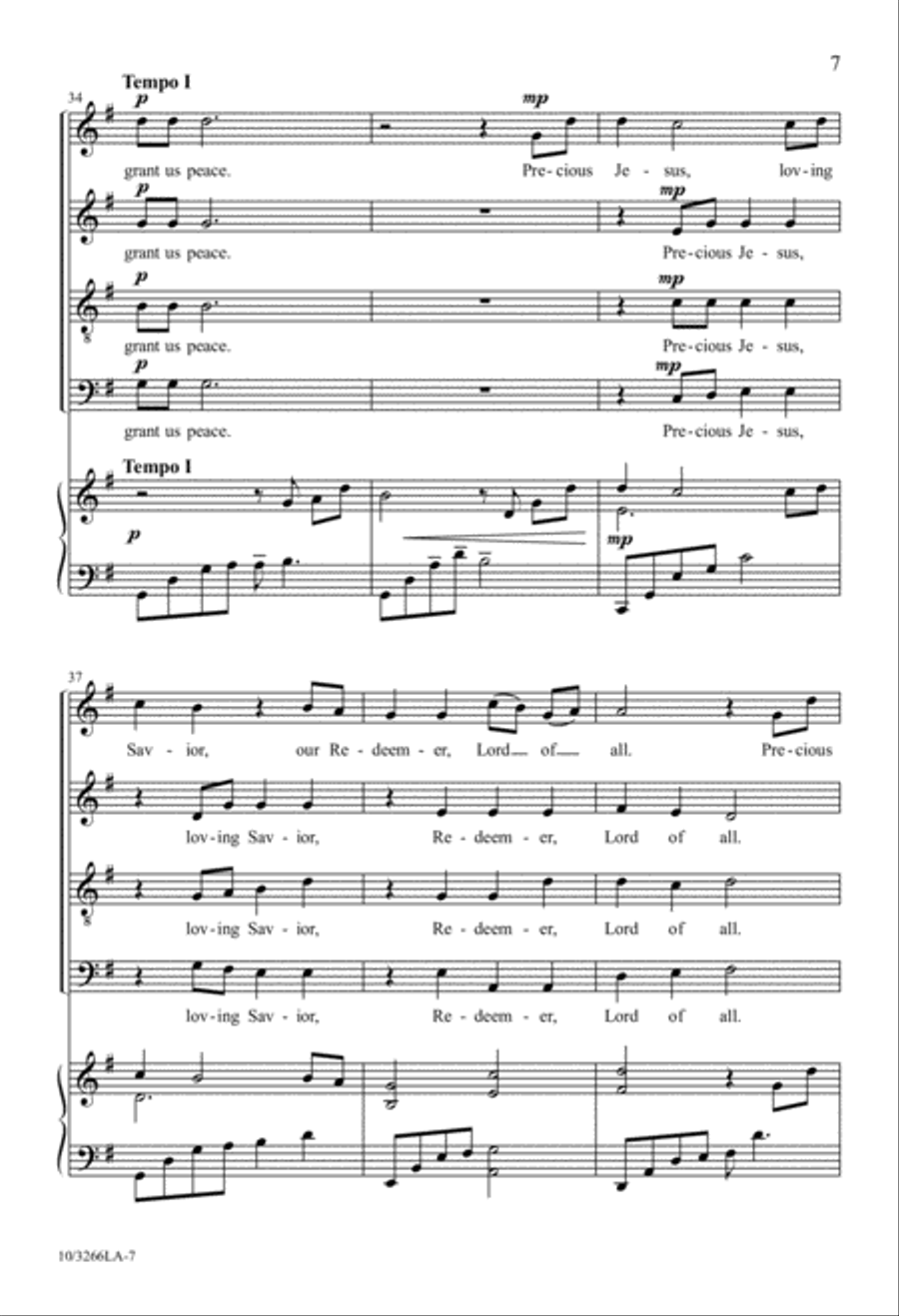 Prayer for Peace 4-Part scores gallery preview page 7