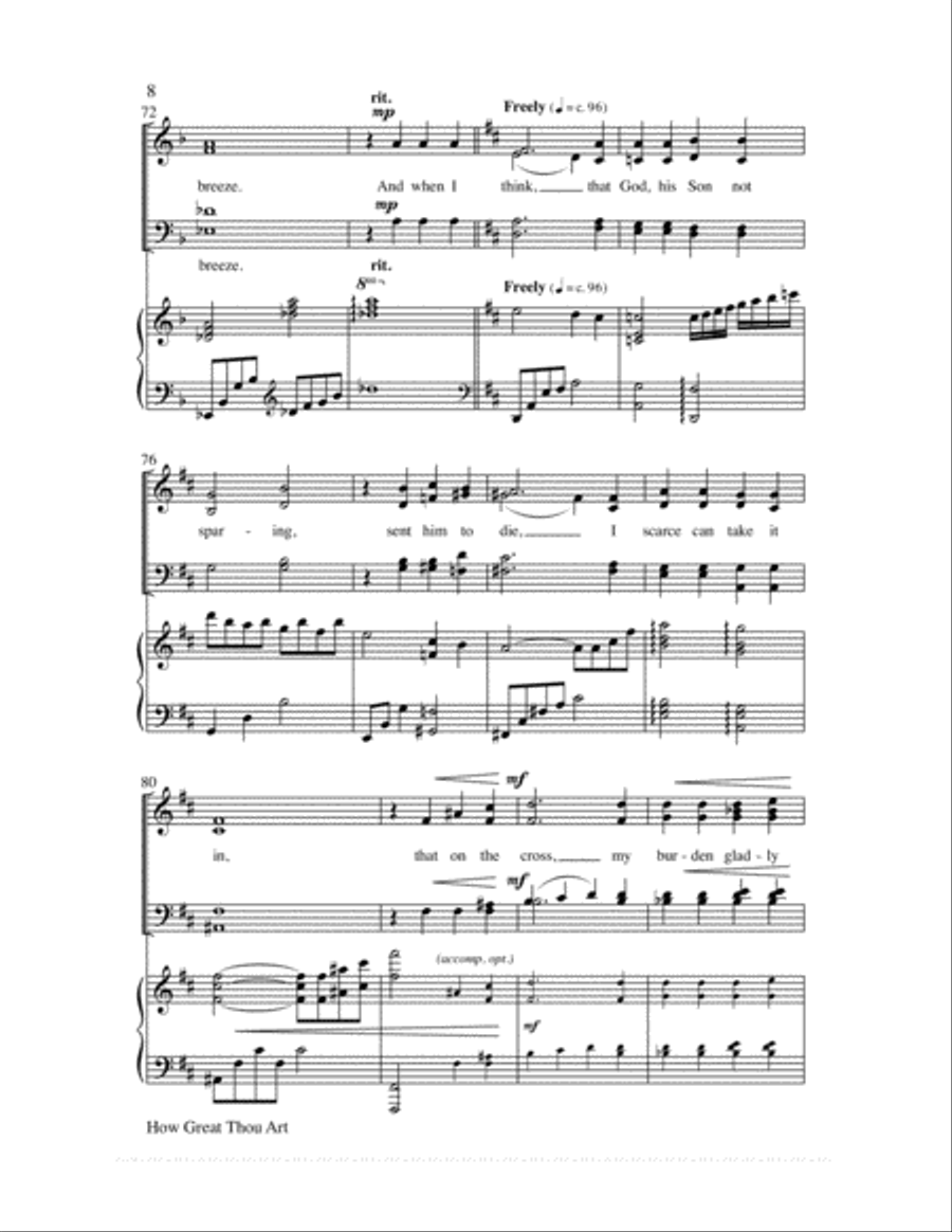 How Great Thou Art How Great Thou Art 4-Part scores gallery preview page 9