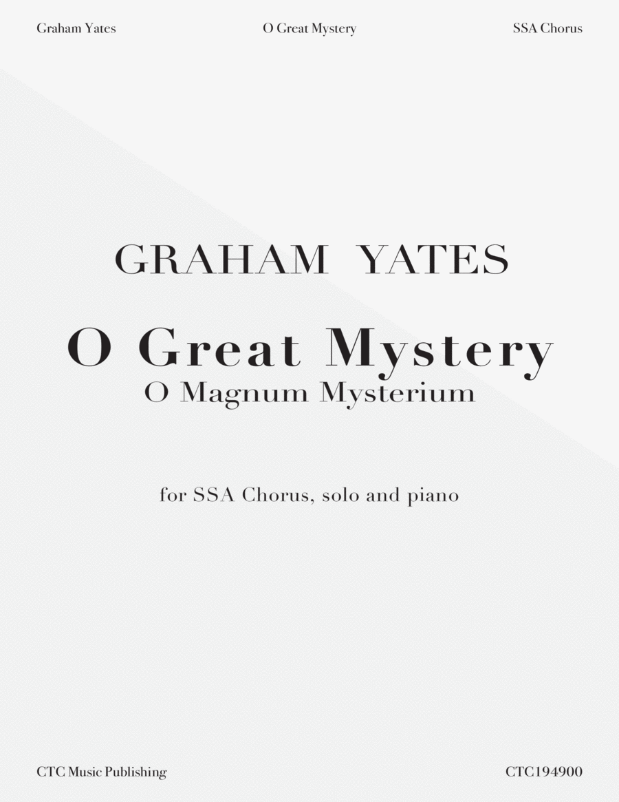 O Great Mystery (O Magnum Mysterium) SSA scores gallery preview page 1