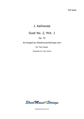 Book cover for Kalliwoda, J. - Duet No.2, Mvt. 1, Op. 70 for Two Violas