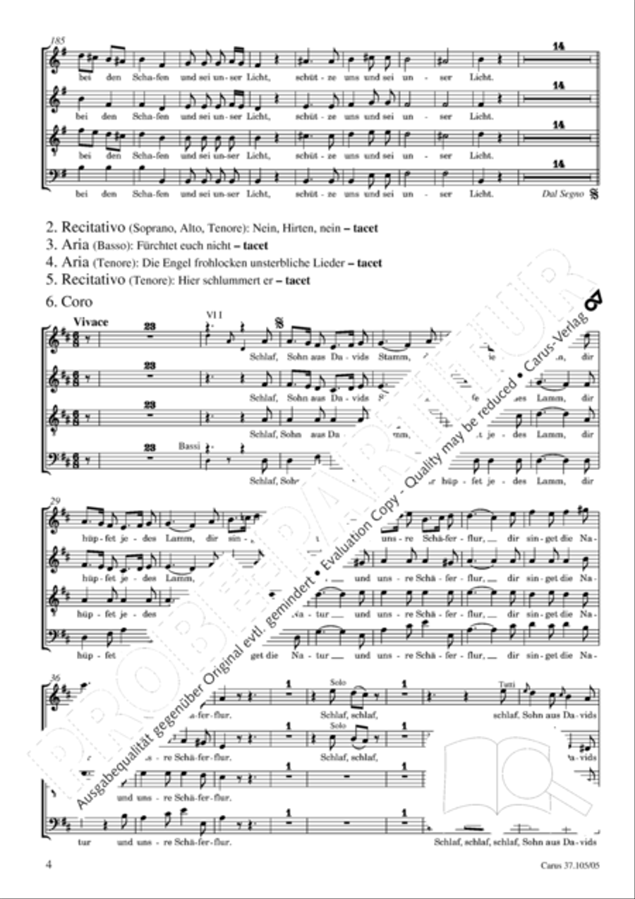 Die Freude der Hirten uber die Geburt Jesu 4-Part scores gallery preview page 5
