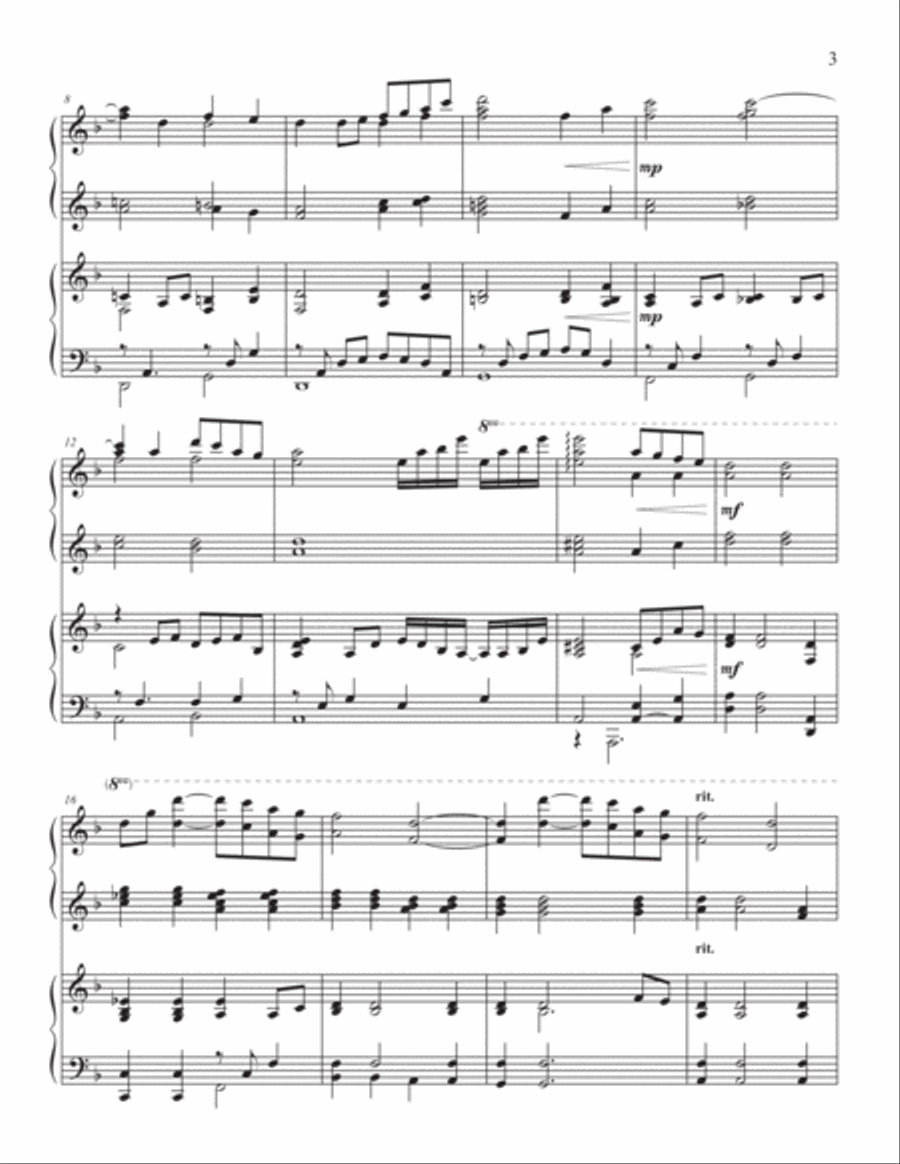 Spirituals for 4-Hand Piano Piano Accompaniment scores gallery preview page 3
