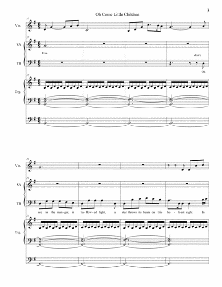 Oh Come Little Children Oh Come Little Children 4-Part scores gallery preview page 3