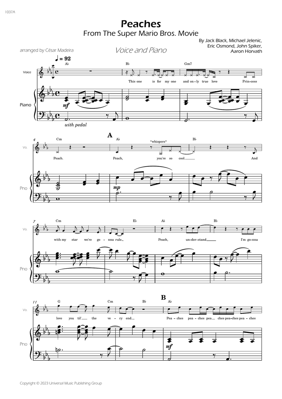 Peaches Piano, Vocal scores gallery preview page 3