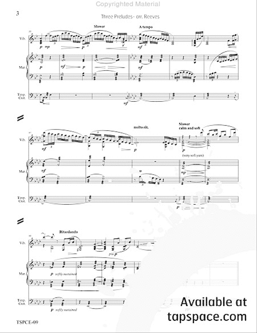 Three Preludes Percussion Ensemble scores gallery preview page 7