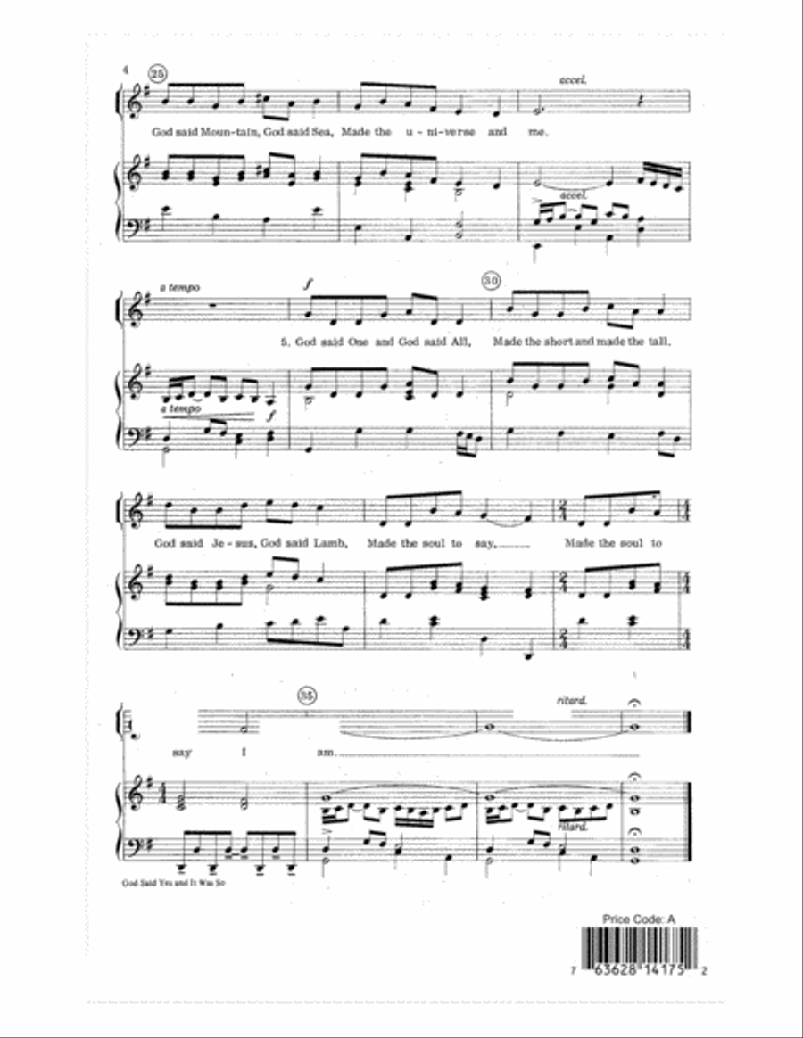 God Said Yes and It Was So Unison Choir scores gallery preview page 4