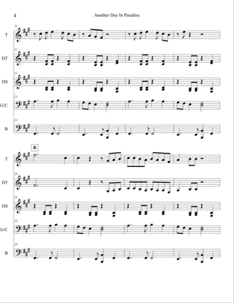 Another Day In Paradise Percussion Ensemble scores gallery preview page 4