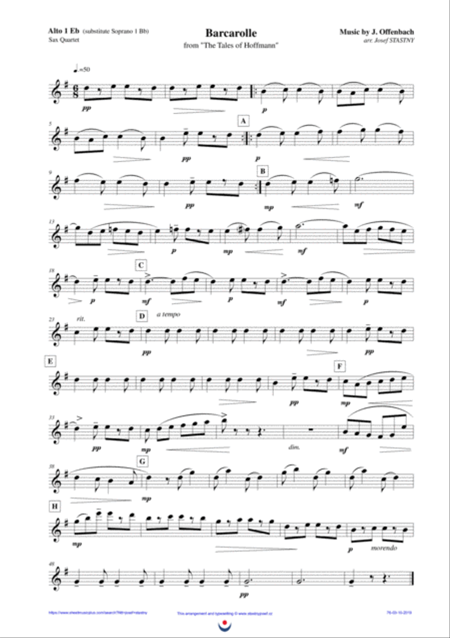 Barcarolle (Offenbach) Barcarolle (Offenbach) Woodwind Ensemble scores gallery preview page 4