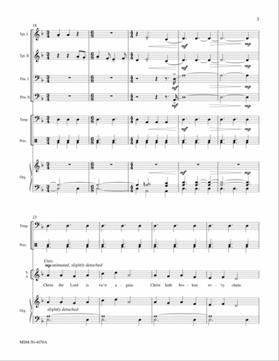 Christ the Lord Is Risen Again Choir scores gallery preview page 3