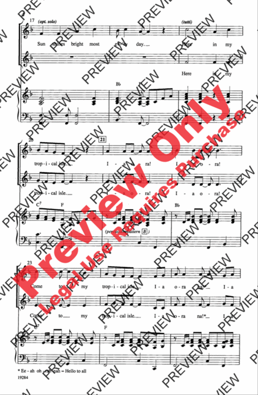 Ia Ora! (Tahitian for Hello) 2-Part scores gallery preview page 4