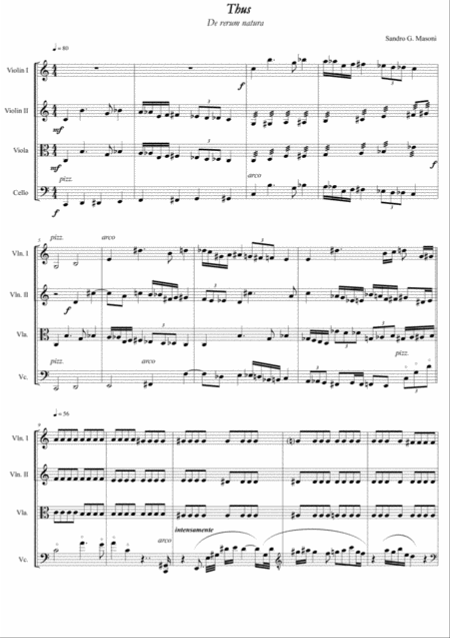 Thus (score) Thus (score) String Quartet scores gallery preview page 1