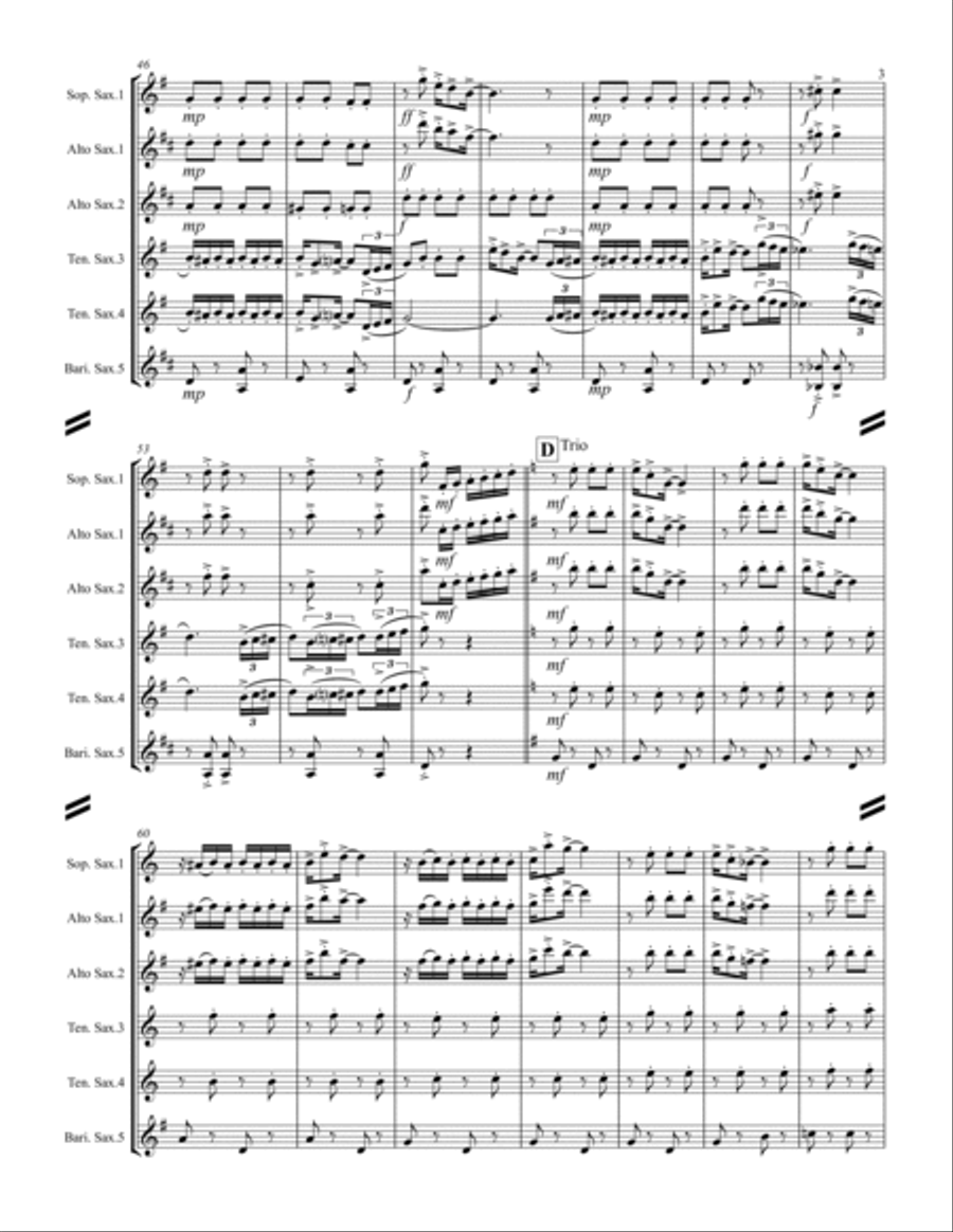 Lassus Trombone (for Saxophone Quintet SATTB or AATTB) Woodwind Quintet scores gallery preview page 4