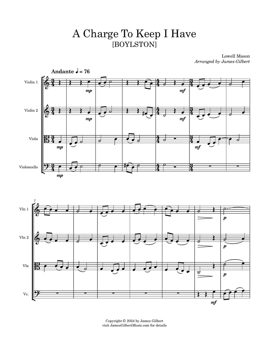 A Charge To Keep I Have String Quartet scores gallery preview page 4