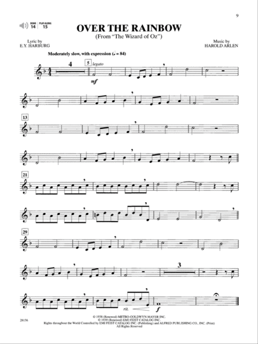Easy Popular Movie Instrumental Solos Horn Solo scores gallery preview page 3