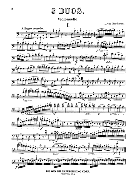Beethoven: Three Duets for Violin and Cello - Duet 1