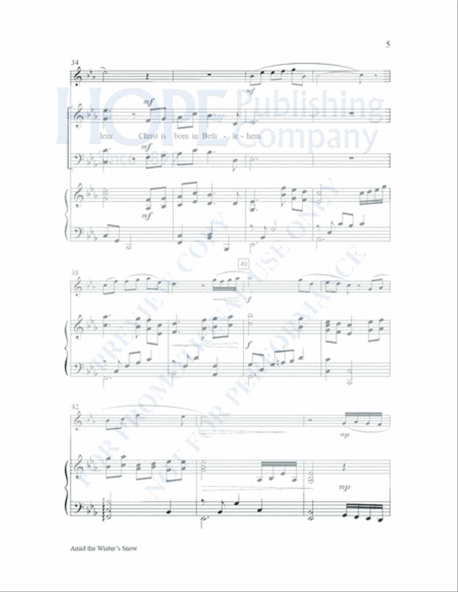 Amid the Winter's Snow Amid the Winter's Snow Choir scores gallery preview page 6