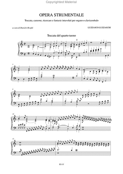 Instrumental Works. Toccata, Canzone, Ricercare and Fantasias for Organ or Harpsichord