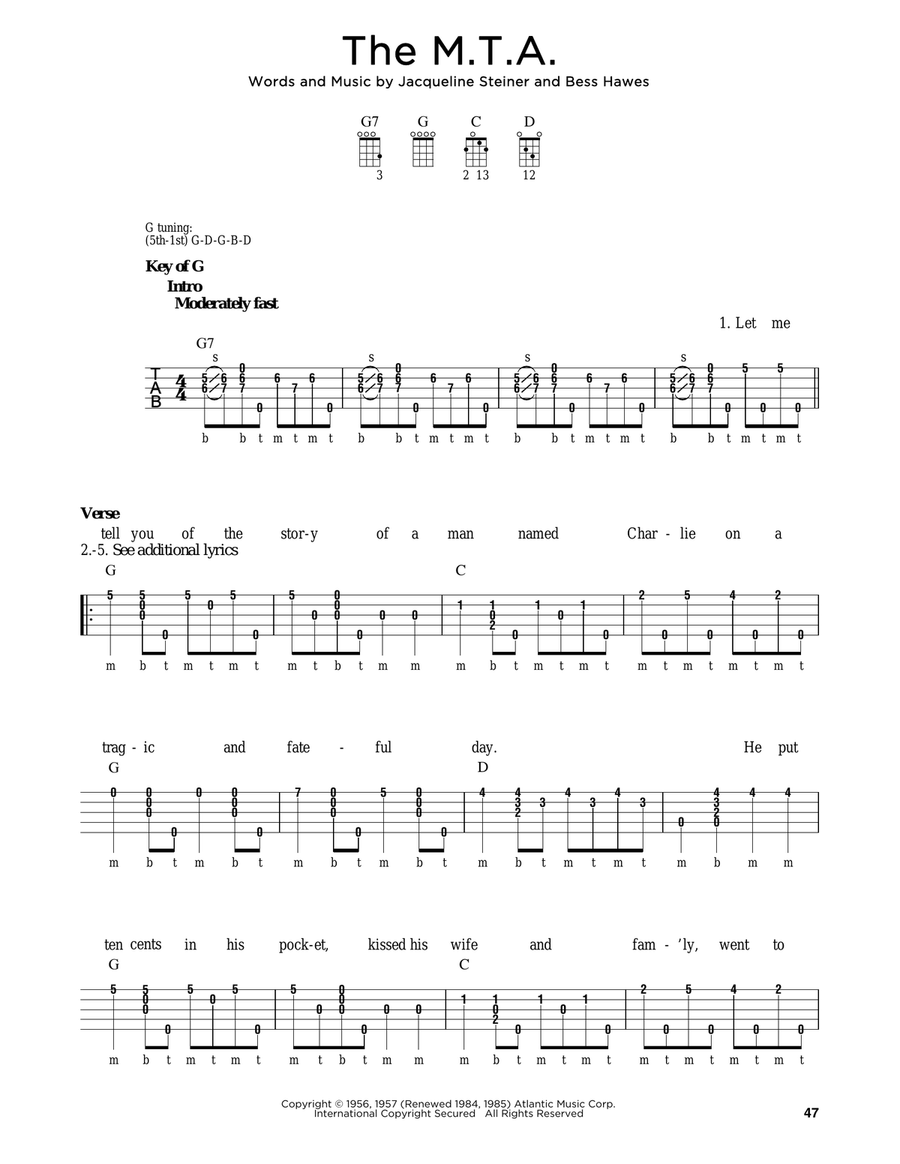The M.T.A. Banjo scores gallery preview page 1