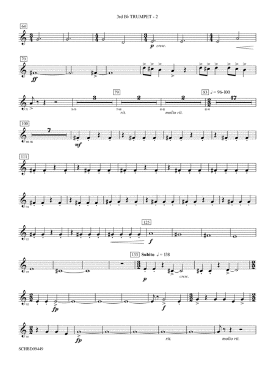 Psalm 46: 3rd B-flat Trumpet Concert Band scores gallery preview page 2