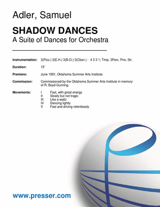 Shadow Dances - Large Score
