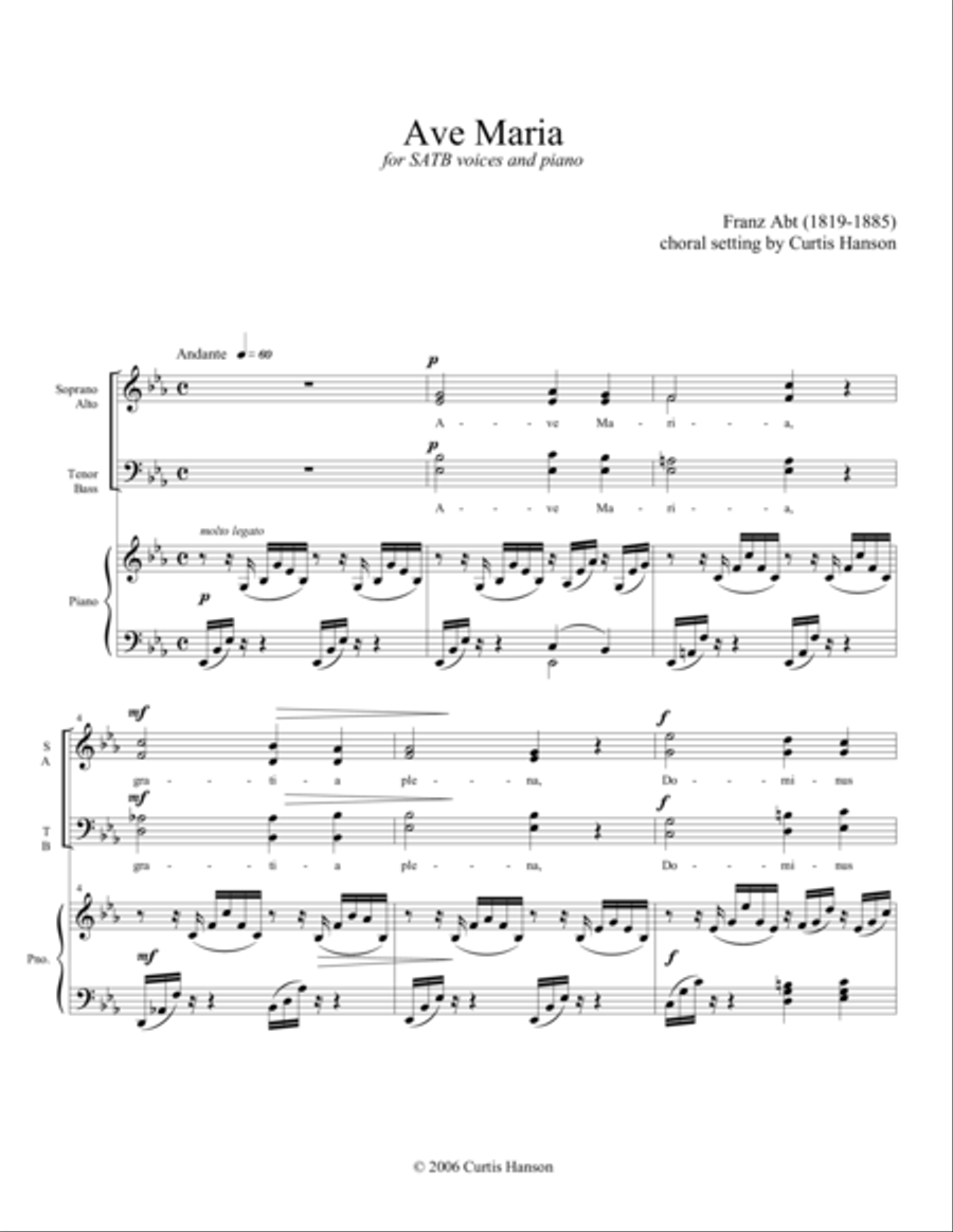 Ave Maria (SATB) 4-Part scores gallery preview page 1