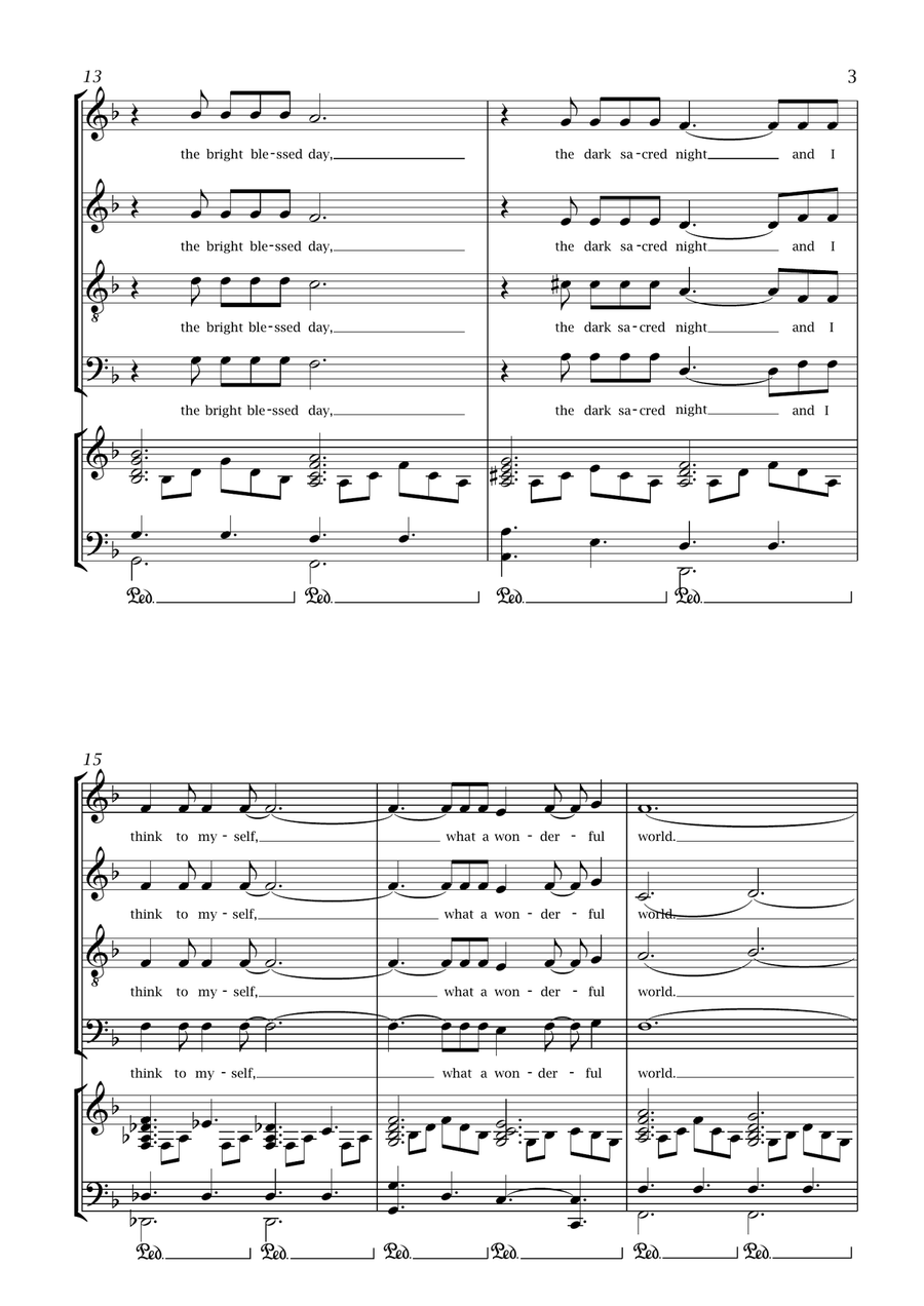 What A Wonderful World 4-Part scores gallery preview page 3