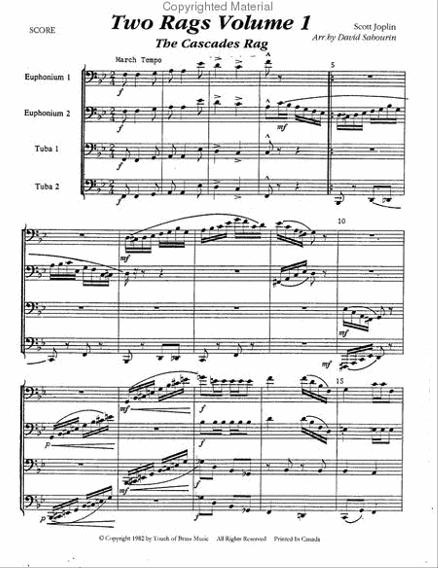 Two Rags Volume 1 Tuba Quartet scores gallery preview page 2