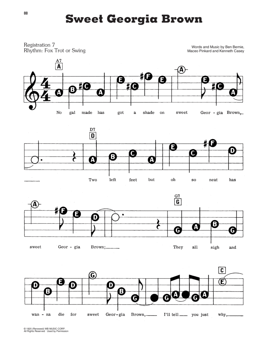 Sweet Georgia Brown Electronic Keyboard scores gallery preview page 1