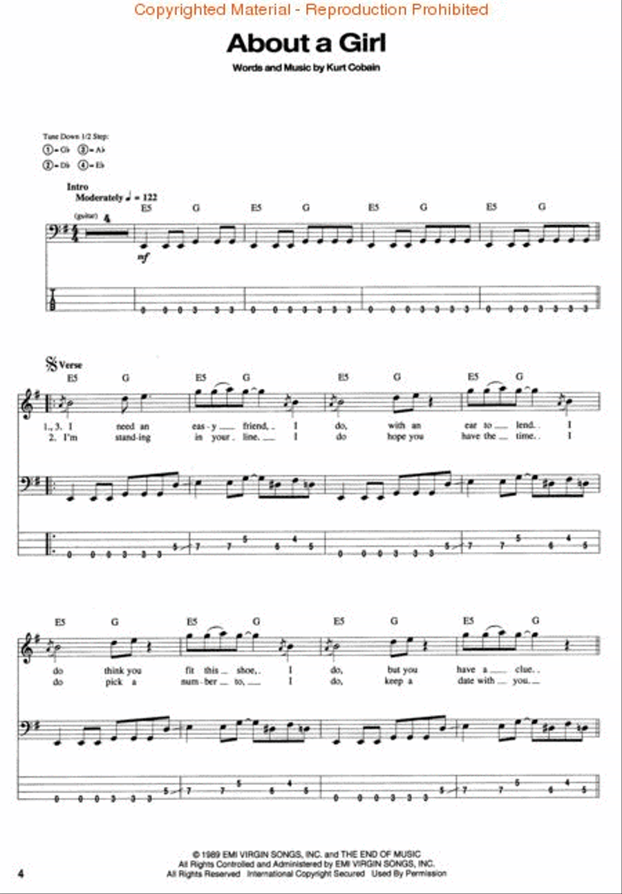Nirvana – The Bass Guitar Collection Electric Guitar scores gallery preview page 3